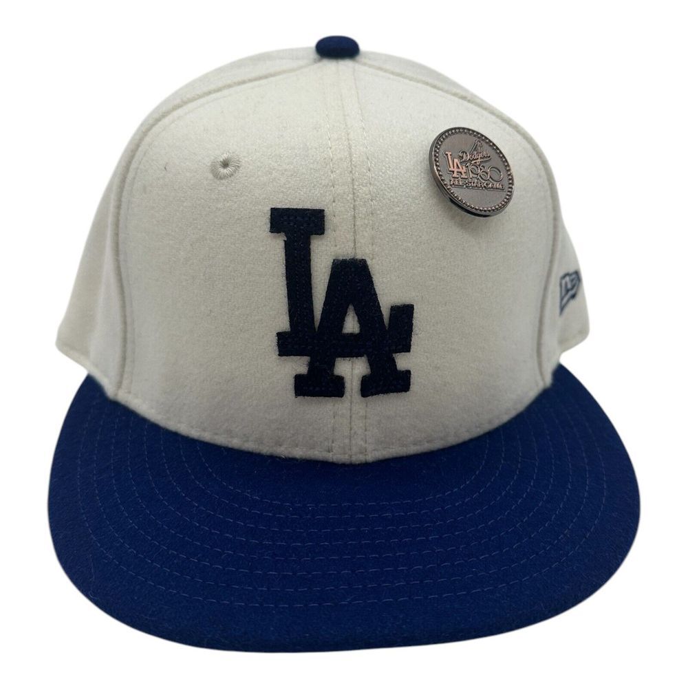 New Era 59Fifty Los Angeles Dodgers Hat Cap 7 1/4 Felt Applique 1980 All Star
